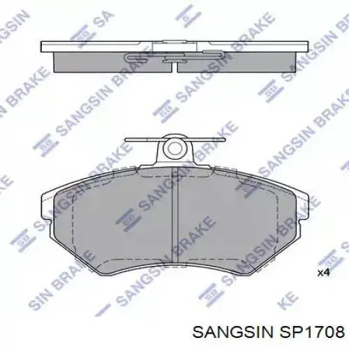 SP1708 Sangsin Передні гальмівні колодки