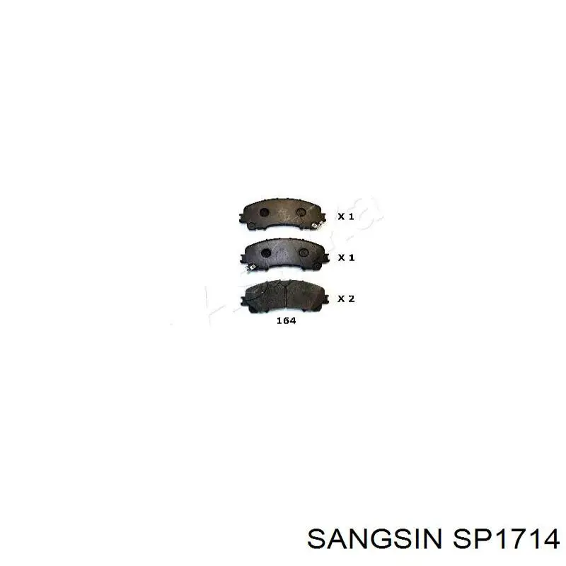 Купити SP1714 Sangsin Колодки гальмівні передні, дискові