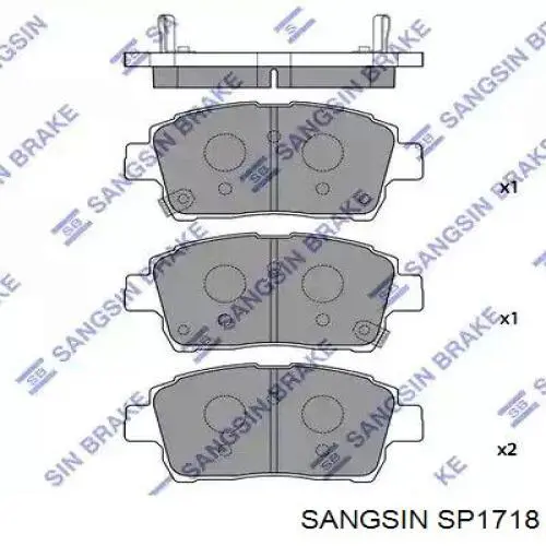 SP1718 Sangsin колодки гальмівні передні, дискові