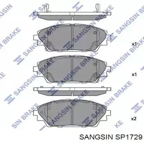 SP1729 Sangsin Передні гальмівні колодки