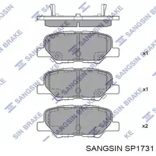 SP1731 Sangsin Колодки гальмівні задні, дискові