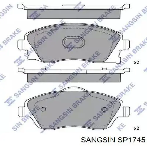 SP1745 Sangsin Передні гальмівні колодки