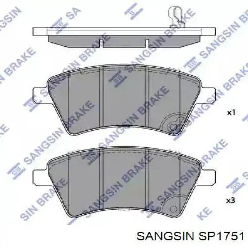 SP1751 Sangsin Передні гальмівні колодки