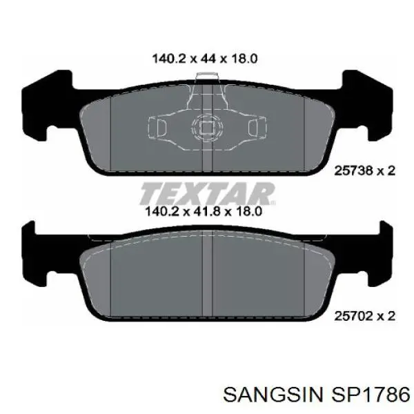 SP1786 Sangsin колодки гальмівні передні, дискові