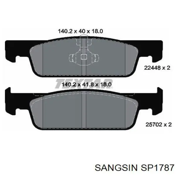 Гальмівні колодки Sangsin SP1787 ціна, від 19.07 USD