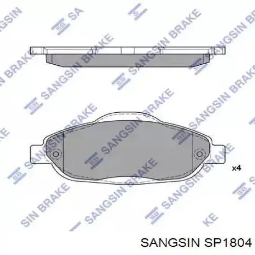 Колодки гальмівні передні, дискові SP1804 Sangsin