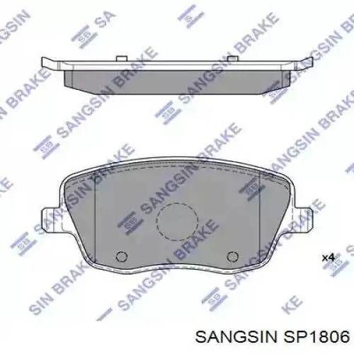 SP1806 Sangsin Передні гальмівні колодки