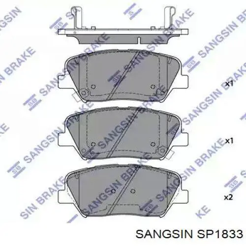 Гальмівні колодки Sangsin SP1833 ціна, від 28.34 USD