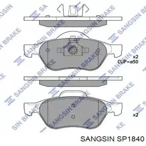 SP1840 Sangsin Передні гальмівні колодки