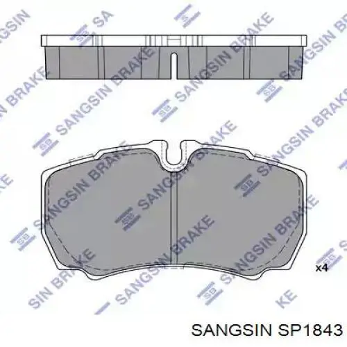 SP1843 Sangsin Колодки гальмівні задні, дискові