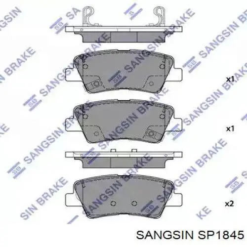 Колодки гальмові задні, дискові SP1845 Sangsin