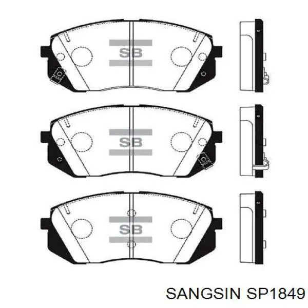 Колодки гальмівні передні, дискові SP1849 Sangsin