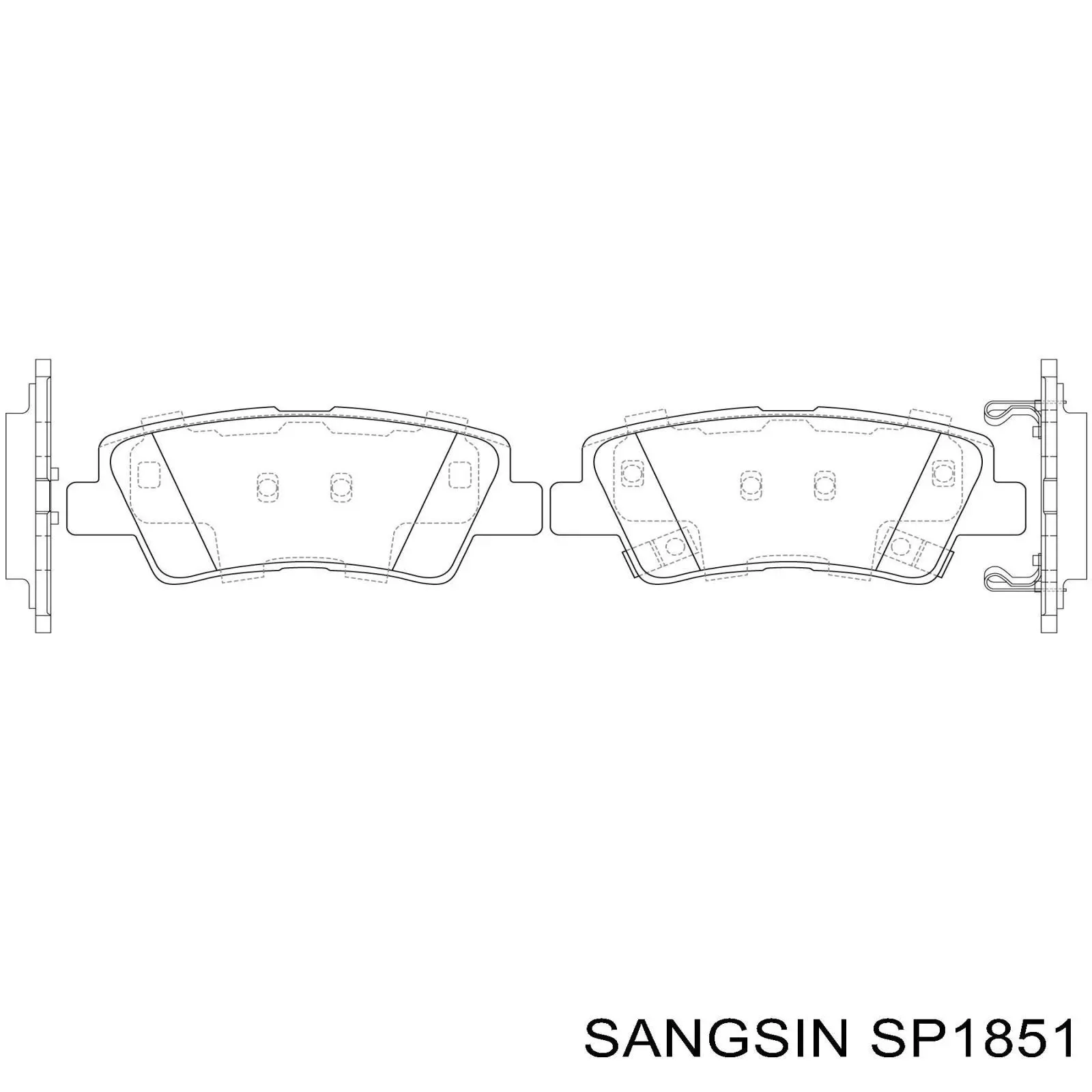 SP1851 Sangsin Колодки гальмівні задні, дискові