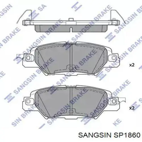 Колодки гальмові задні, дискові SP1860 Sangsin