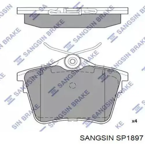 SP1897 Sangsin Колодки гальмівні задні, дискові