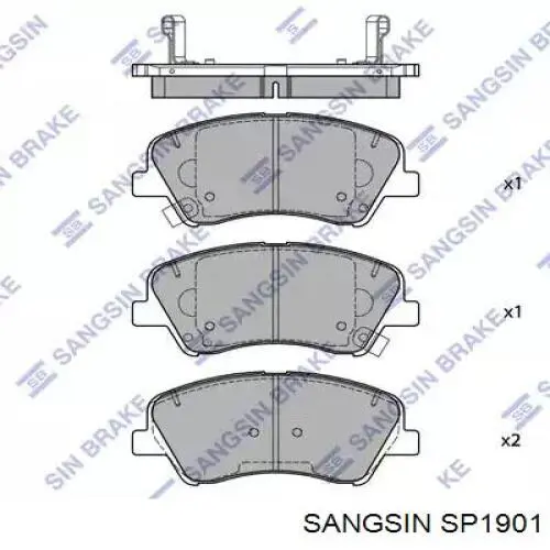 Купити SP1901 Sangsin Колодки гальмівні передні, дискові