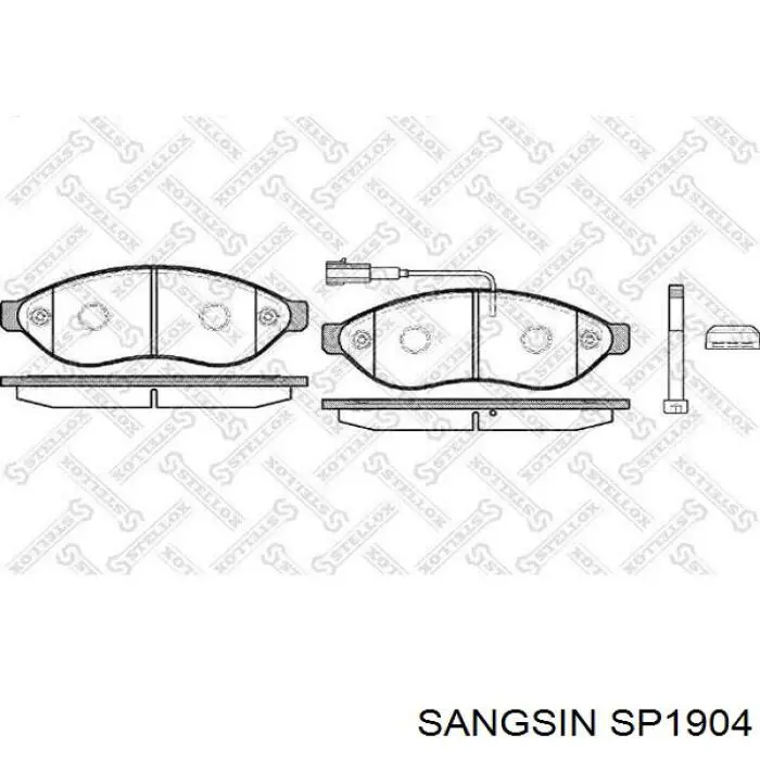 SP1904 Sangsin колодки гальмівні передні, дискові