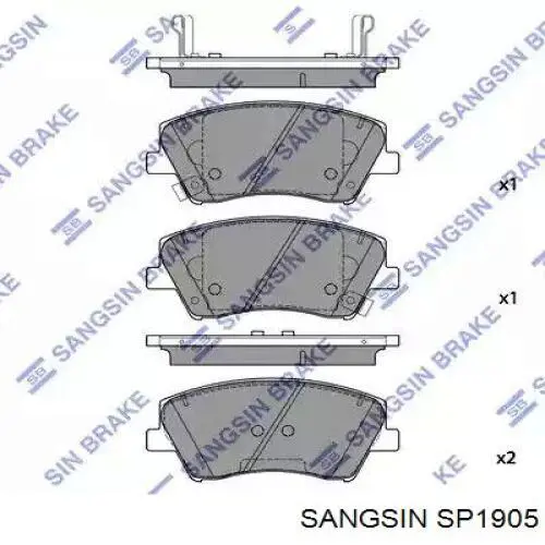 SP1905 Sangsin Передні гальмівні колодки