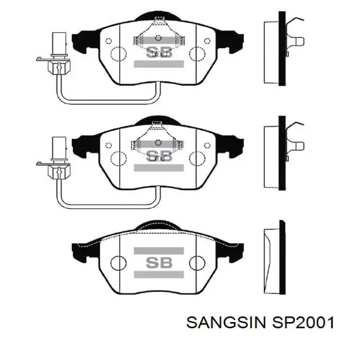SP2001 Sangsin Передні гальмівні колодки