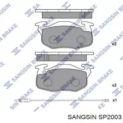 Гальмівні колодки Sangsin SP2003 ціна, від 11.92 USD