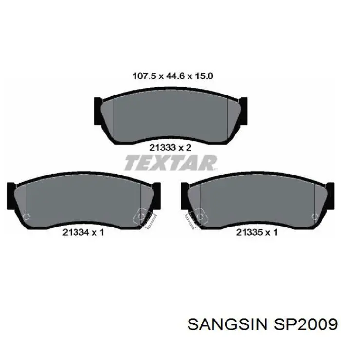 Гальмівні колодки Sangsin SP2009 ціна, від 14.04 USD