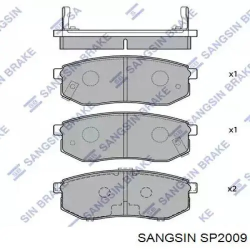 Купити SP2009 Sangsin Колодки гальмівні передні, дискові