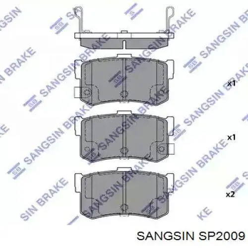 SP2009 Sangsin колодки гальмівні передні, дискові