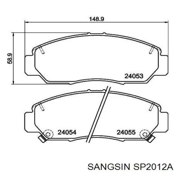 Передні тормозні колодки SP2012A Sangsin