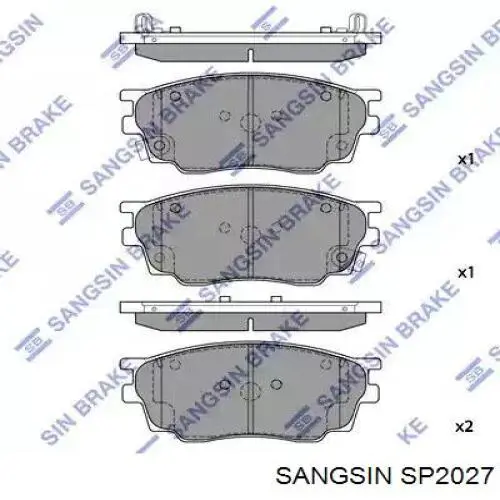 Купити SP2027 Sangsin Колодки гальмівні передні, дискові