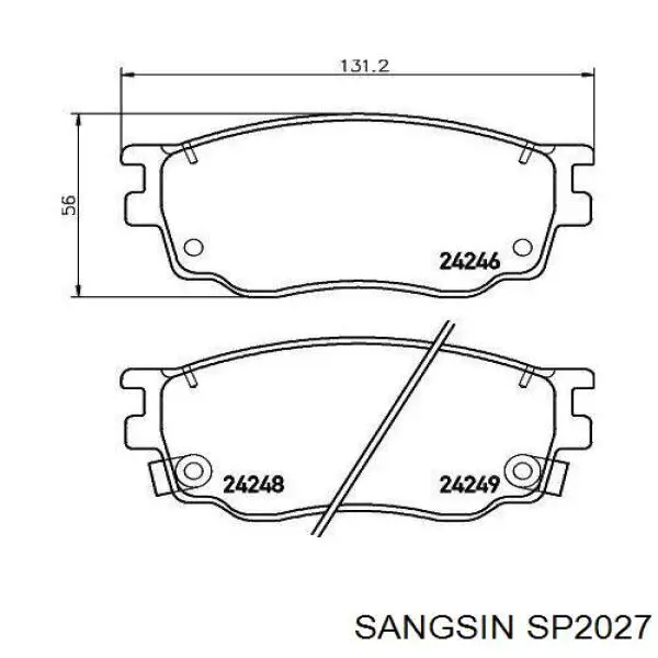 Передні тормозні колодки SP2027 Sangsin