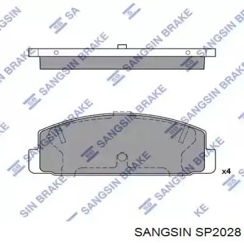 SP2028 Sangsin колодки гальмові задні, дискові
