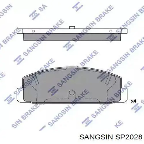 Колодки гальмові задні, дискові SP2028 Sangsin