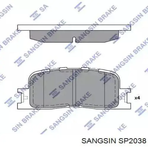 SP2038 Sangsin колодки гальмові задні, дискові