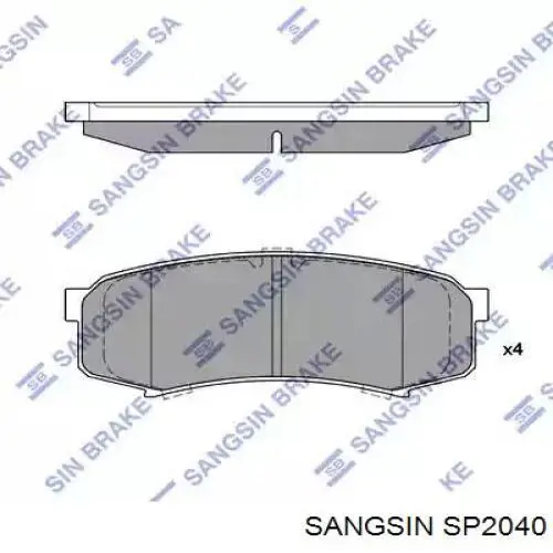 Задні гальмівні колодки SP2040 Sangsin