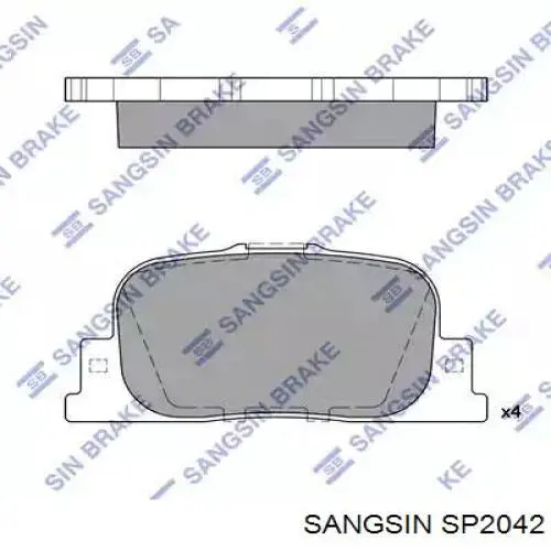SP2042 Sangsin Колодки гальмівні задні, дискові