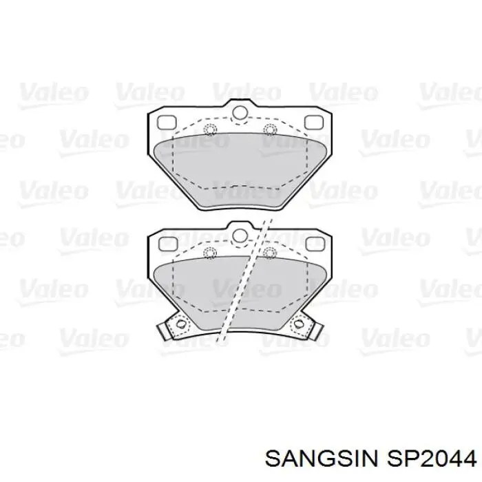 SP2044 Sangsin Колодки гальмівні задні, дискові