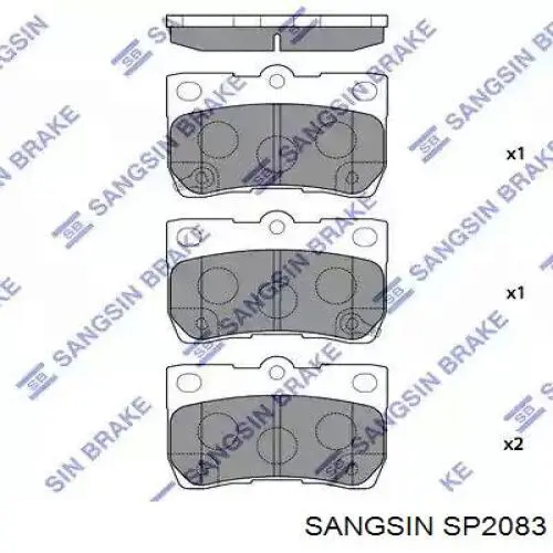 SP2083 Sangsin Колодки гальмівні задні, дискові