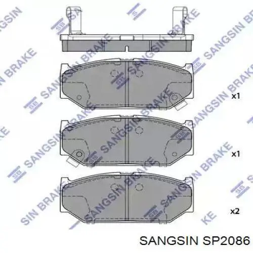 Купити SP2086 Sangsin Колодки гальмівні передні, дискові