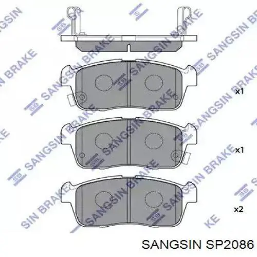 Колодки гальмівні передні, дискові SP2086 Sangsin