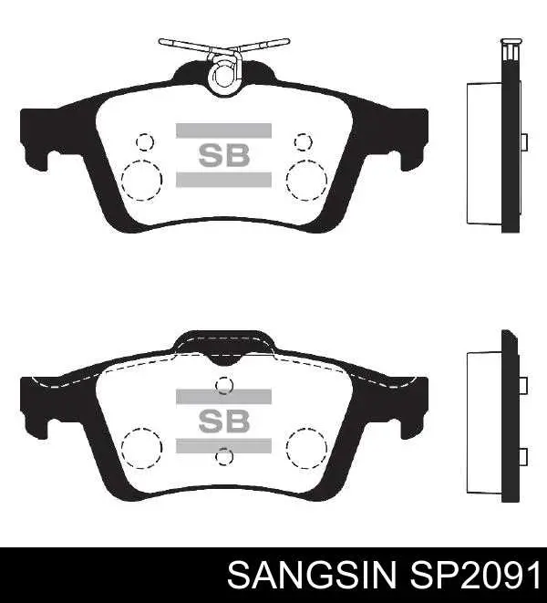 Задні гальмівні колодки Sangsin SP2091 ціна, від 17.94 USD