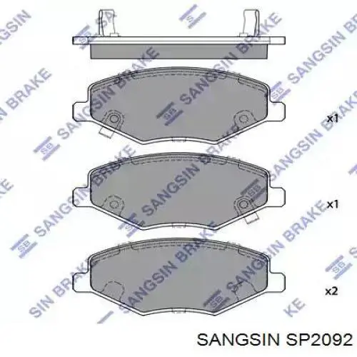 Гальмівні колодки Sangsin SP2092 ціна, від 15.50 USD