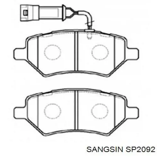 SP2092 Sangsin колодки гальмівні передні, дискові