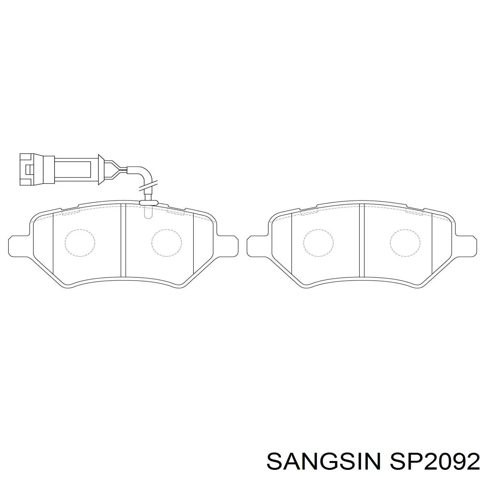 Купити SP2092 Sangsin Колодки гальмівні передні, дискові