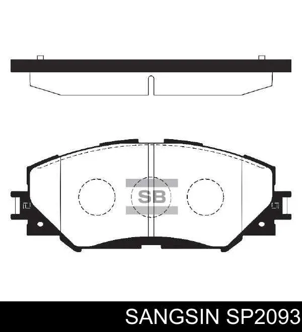 Купити SP2093 Sangsin Колодки гальмівні передні, дискові