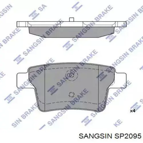 Купити SP2095 Sangsin Задні колодки