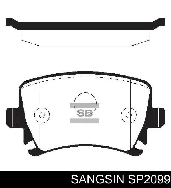 Задні гальмівні колодки SP2099 Sangsin
