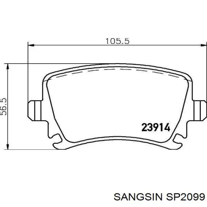 Колодки гальмові задні, дискові SP2099 Sangsin