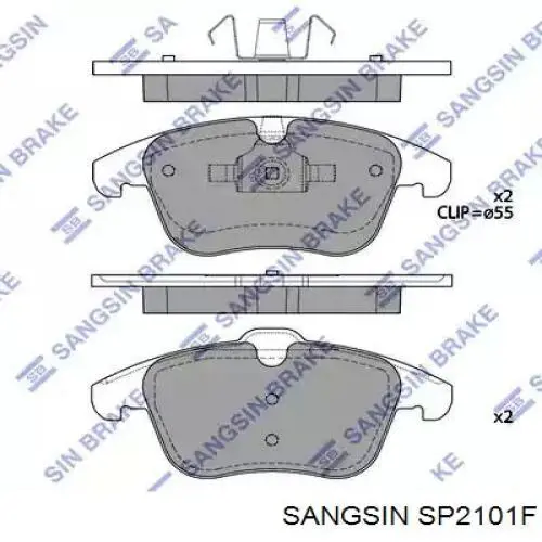 Купити SP2101F Sangsin Колодки гальмівні передні, дискові