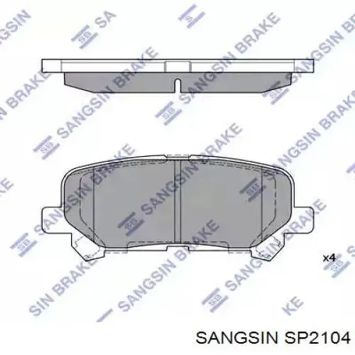 SP2104 Sangsin колодки гальмові задні, дискові