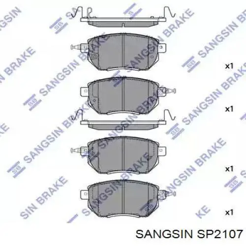 Колодки гальмівні передні, дискові SP2107 Sangsin